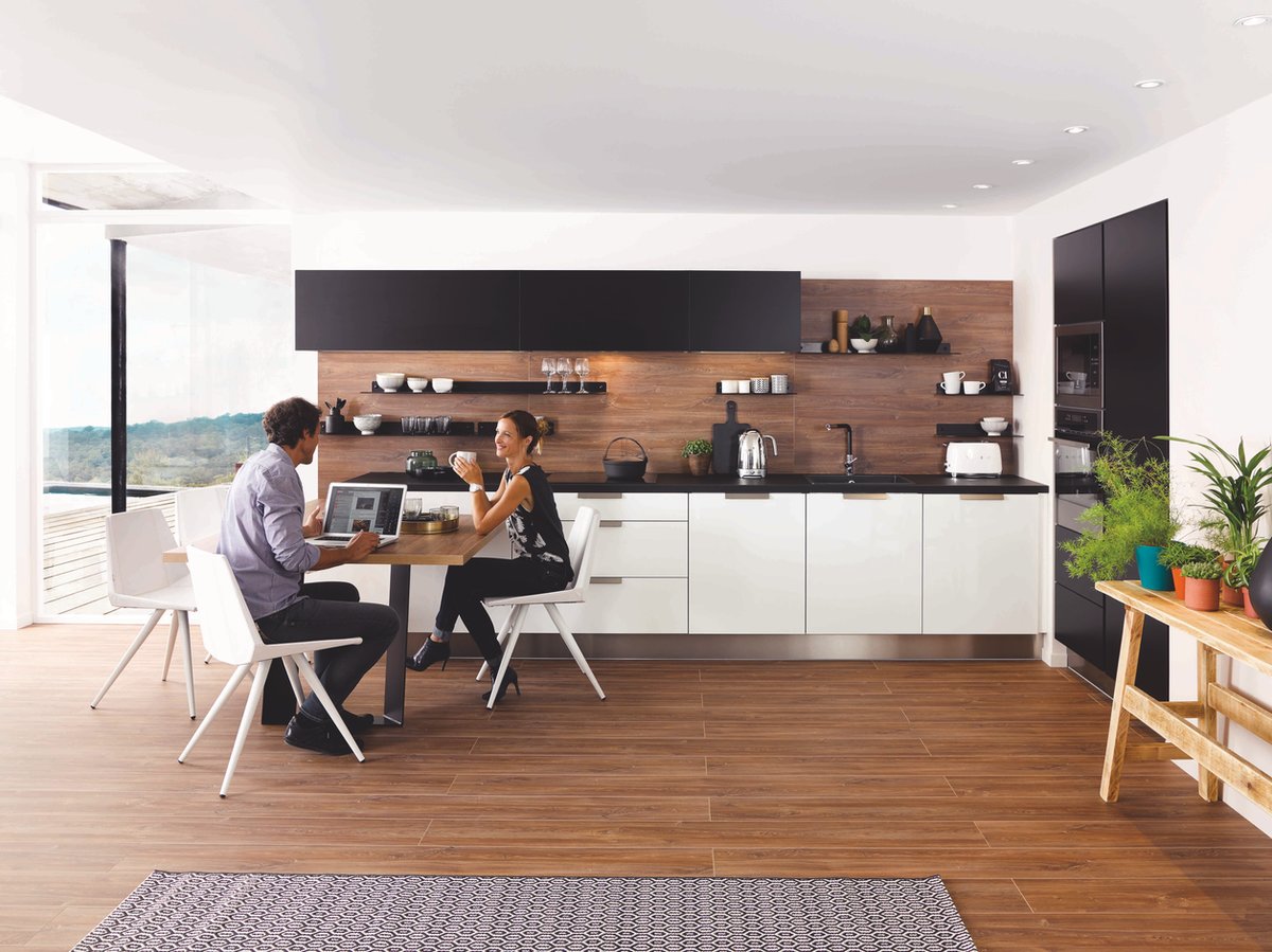 cuisine ouverte blanche américaine design