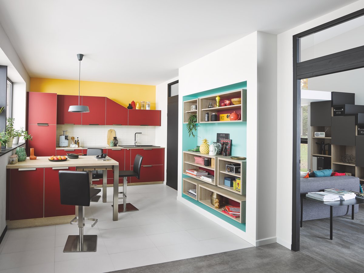 cuisine ouverte colorée design
