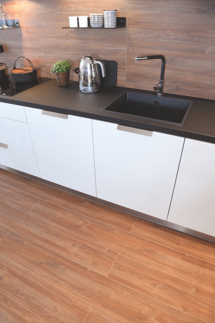 cuisine blanche poignées grise design