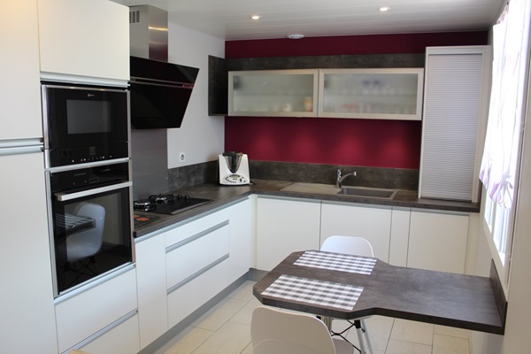 Rénovation cuisine équipée sur mesure Color Jet Laqué Blanc