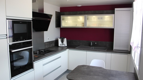 Cuisine équipée sur mesure Color Jet Laqué Blanc