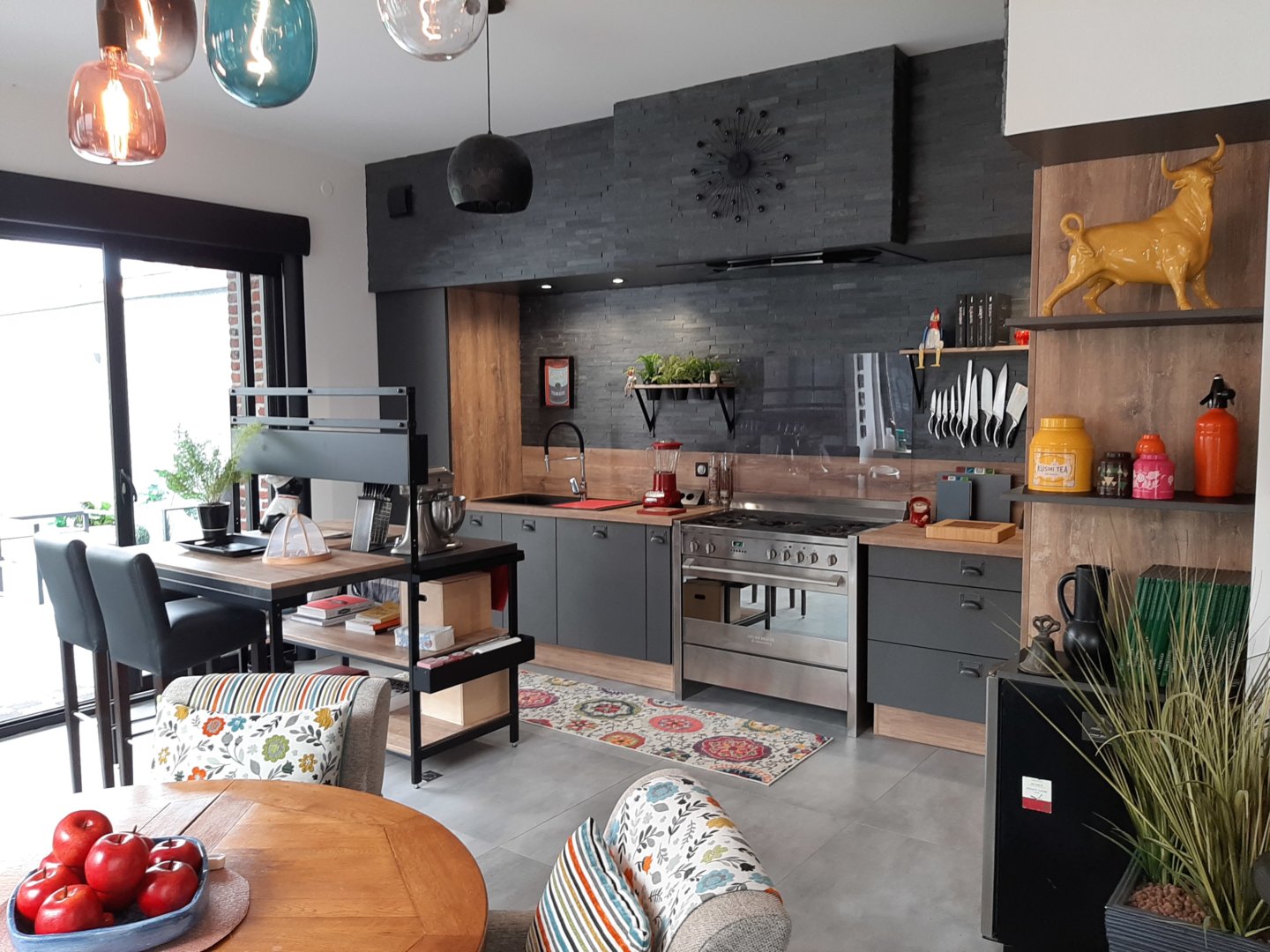 Cuisine équipée sur mesure Label Métal Brossé & Trend Hipster Wood