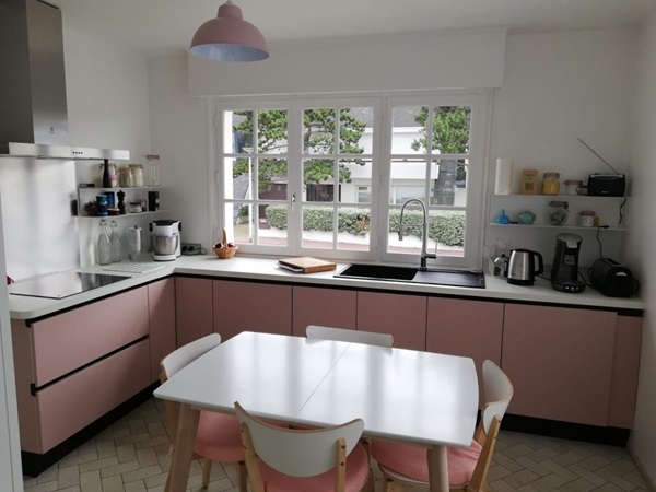 Cuisine équipée sur mesure Trend Blanc & Color Pétale de Rose