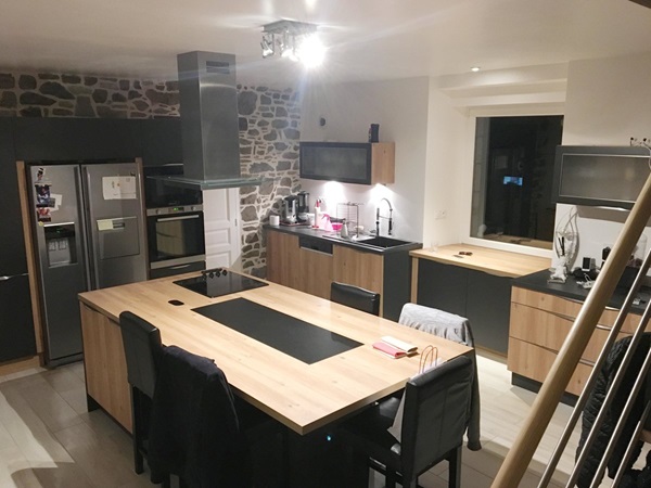 Cuisine équipée sur mesure Trend Chêne Honey et Ombre Soft