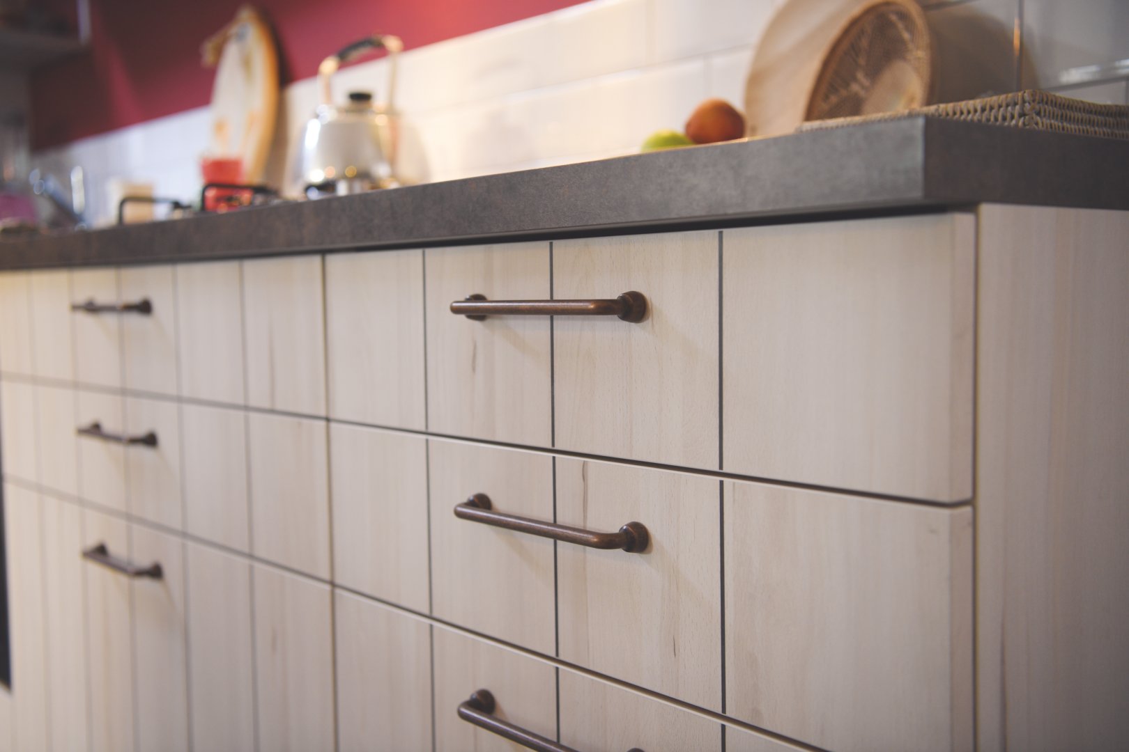 Facade bois cuisine effet pont de bateau