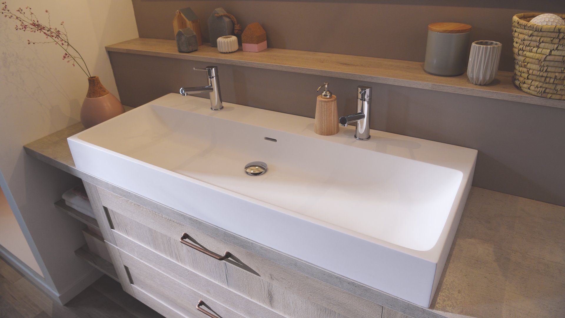 Vasque double a poser blanche