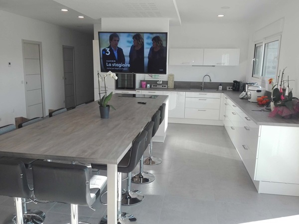 Rénovation cuisine équipée sur mesure Light Blanc Brillant