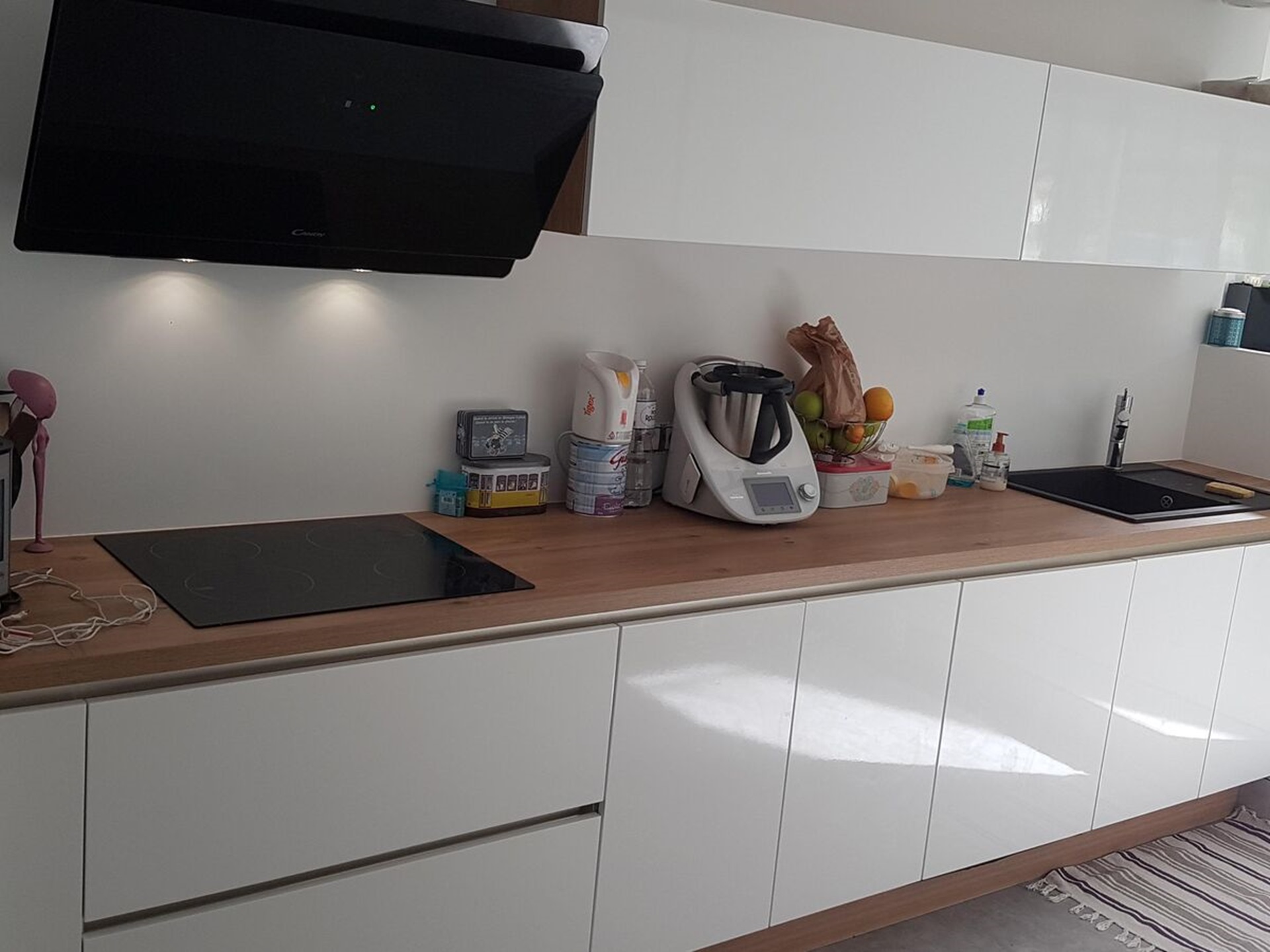 Cuisine avant-après sur mesure Light Blanc Brillant