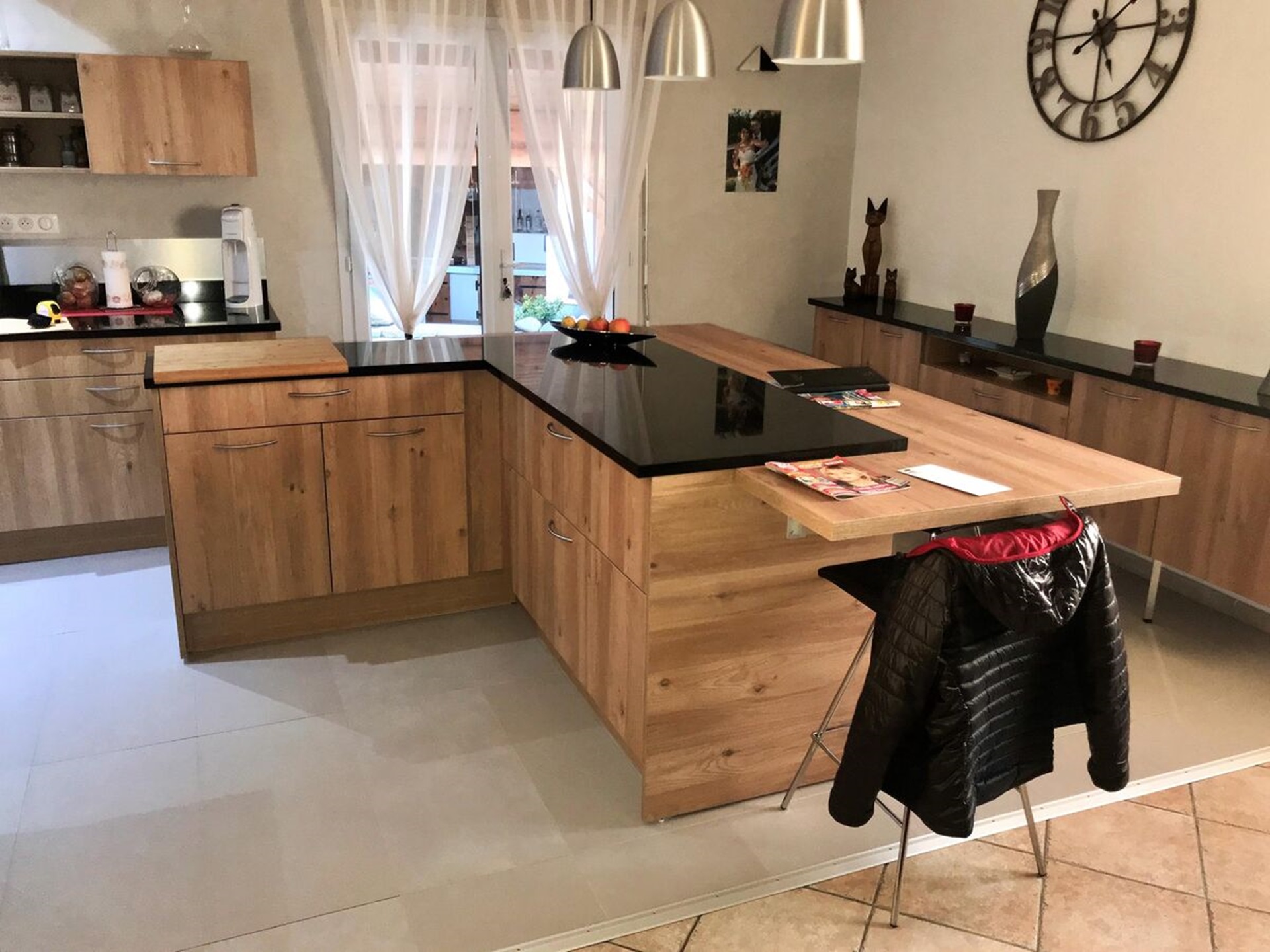 Cuisine avant-après sur mesure Trend Chêne Honey