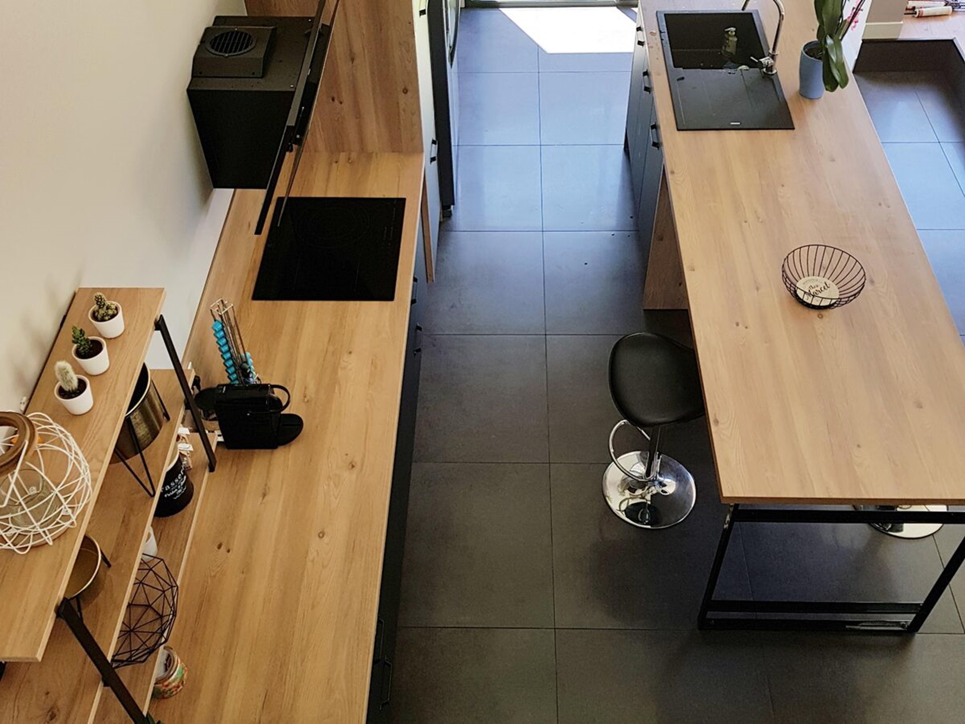 Cuisine avant-après sur mesure Label Métal Brossé