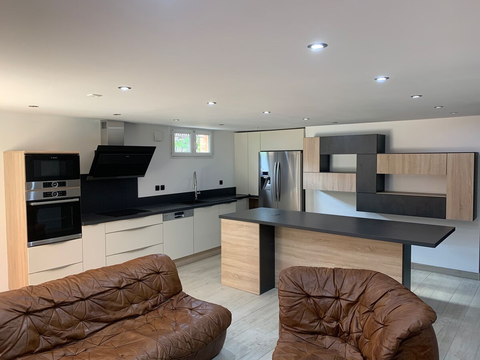 Cuisine équipée sur mesure Trend Pannacotta Mat & Chêne Timber