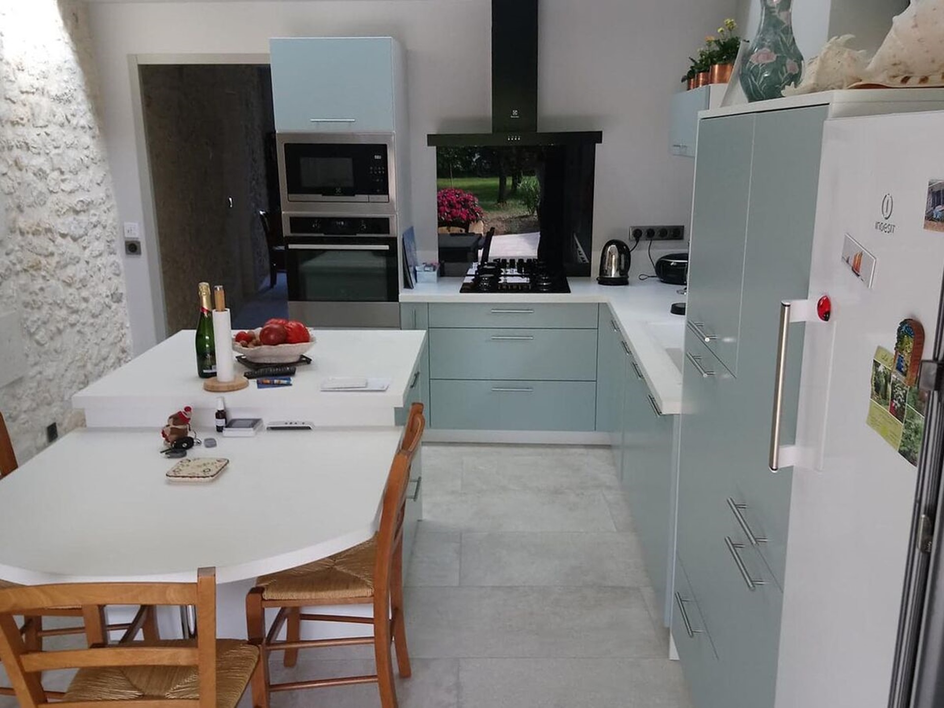 Rénovation cuisine équipée sur mesure Color Laqué Misty Blue