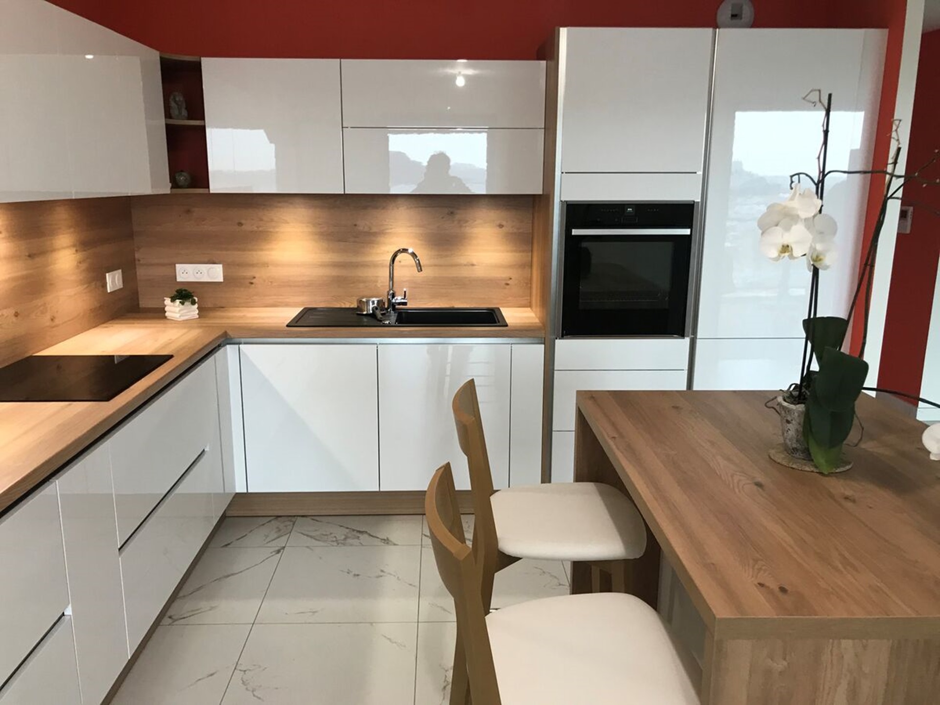 Rénovation cuisine équipée sur mesure Light Blanc Brillant