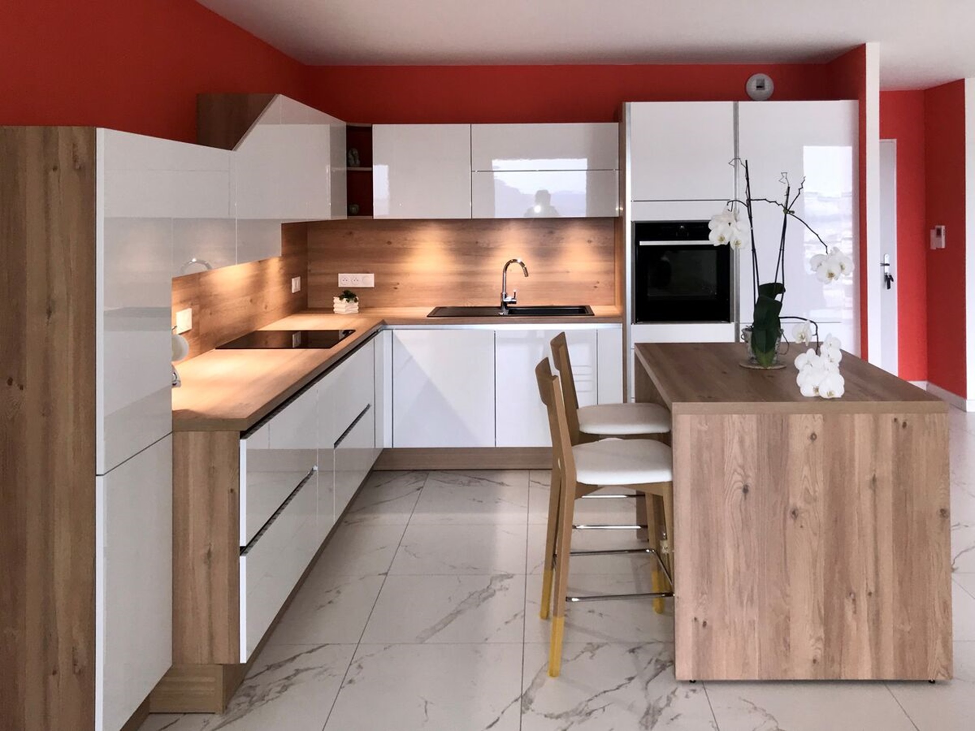 Cuisine avant-après sur mesure Light Blanc Brillant