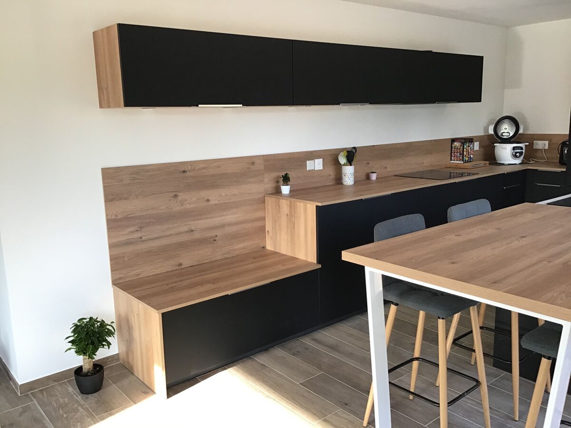 Cuisine avant-après sur mesure Pearl Noir Pearl