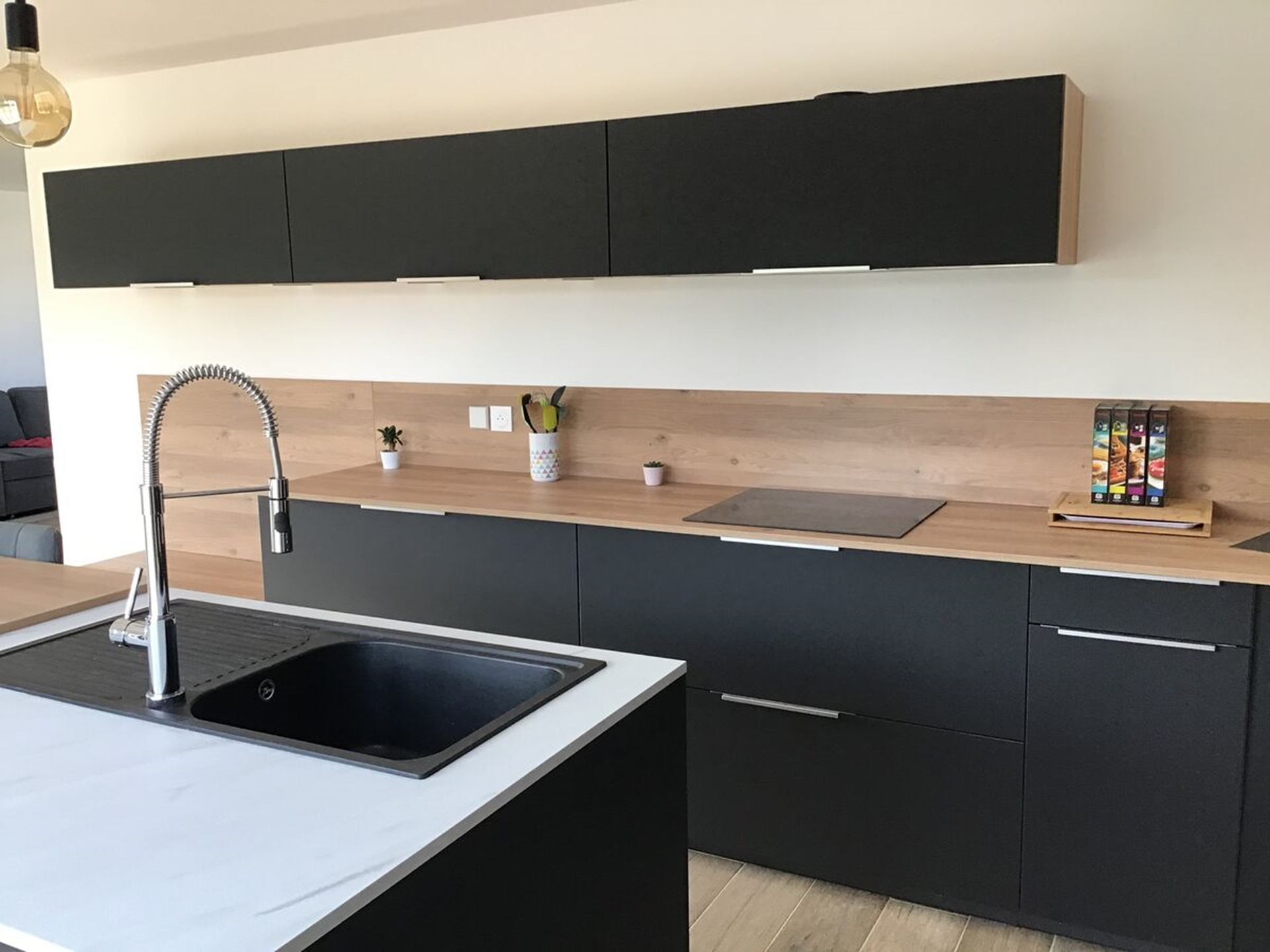Cuisine avant-après sur mesure Pearl Noir Pearl