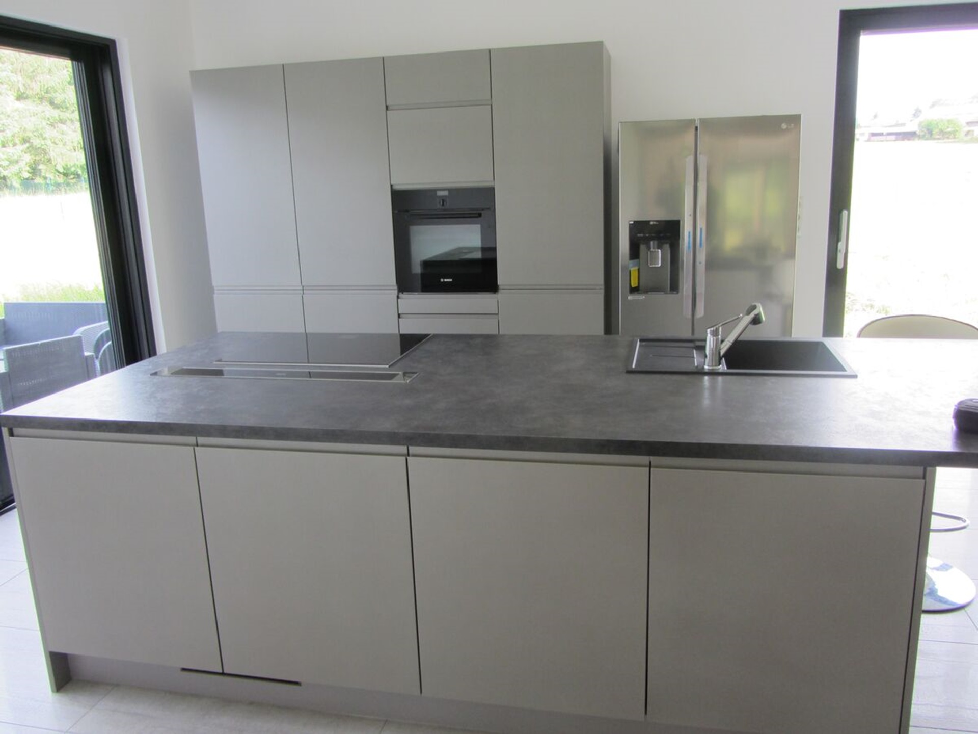 Rénovation cuisine sur mesure Pure Laque Laqué Taupe Mat