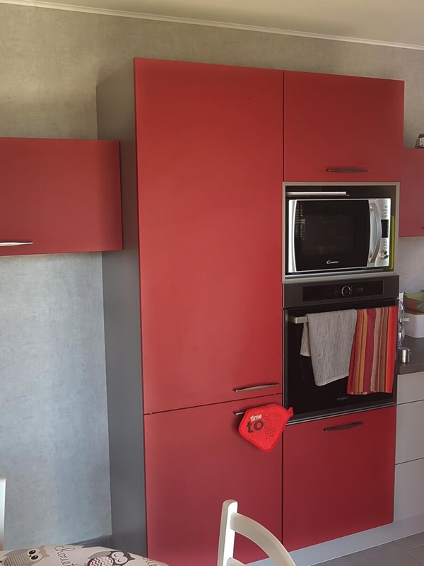 Cuisine équipée sur mesure Trend Cranberry et Gris Minéral