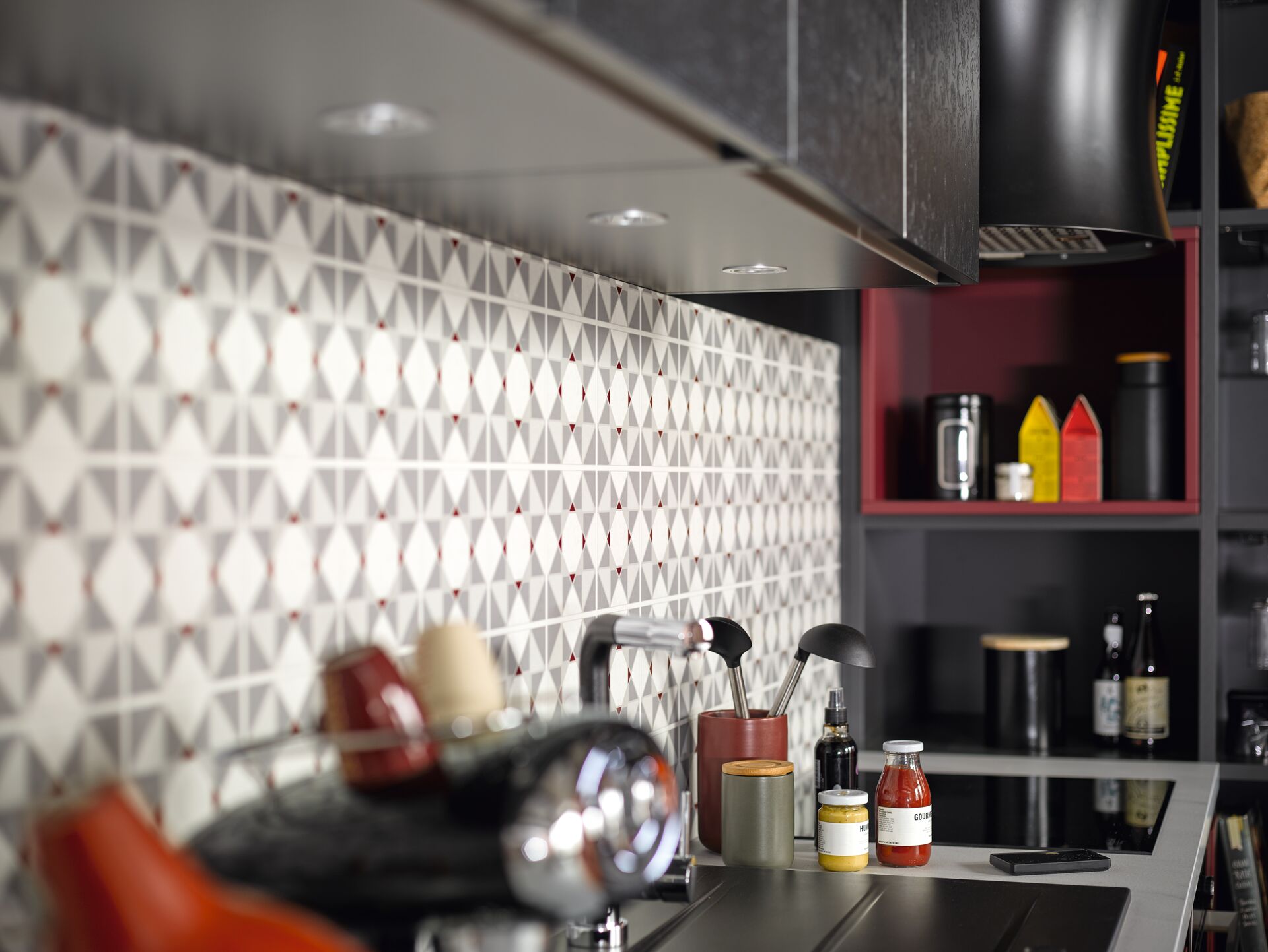 crédence à motif carreaux