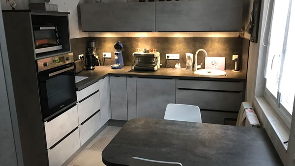 Cuisine équipée sur mesure Trend Béton Clair