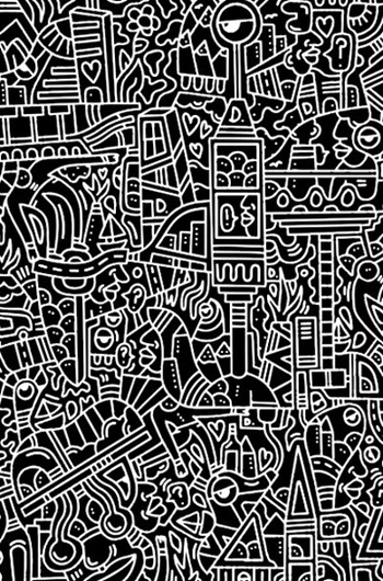 Façade haut deco et vitre - Le grand festin noir